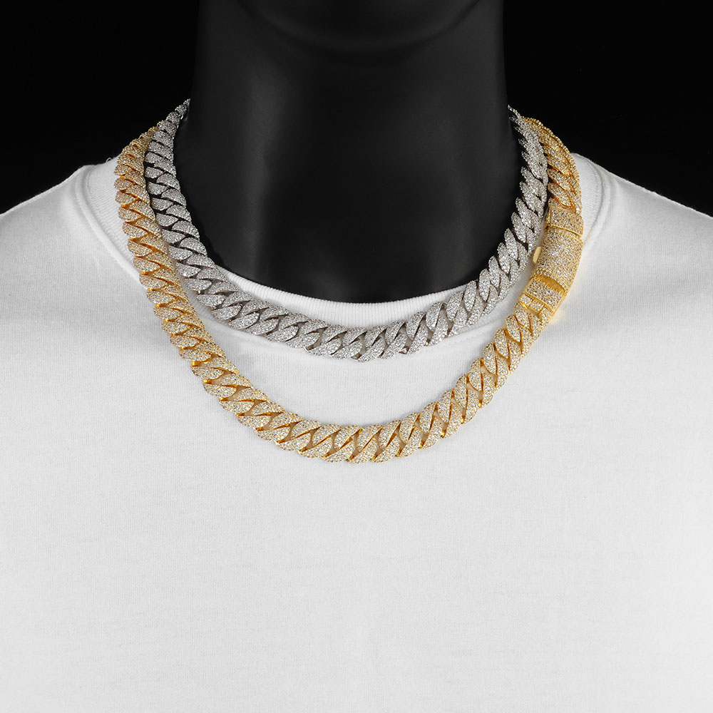 Hip Hop Chain Necklace - Collier cubain 3 rangs de 14