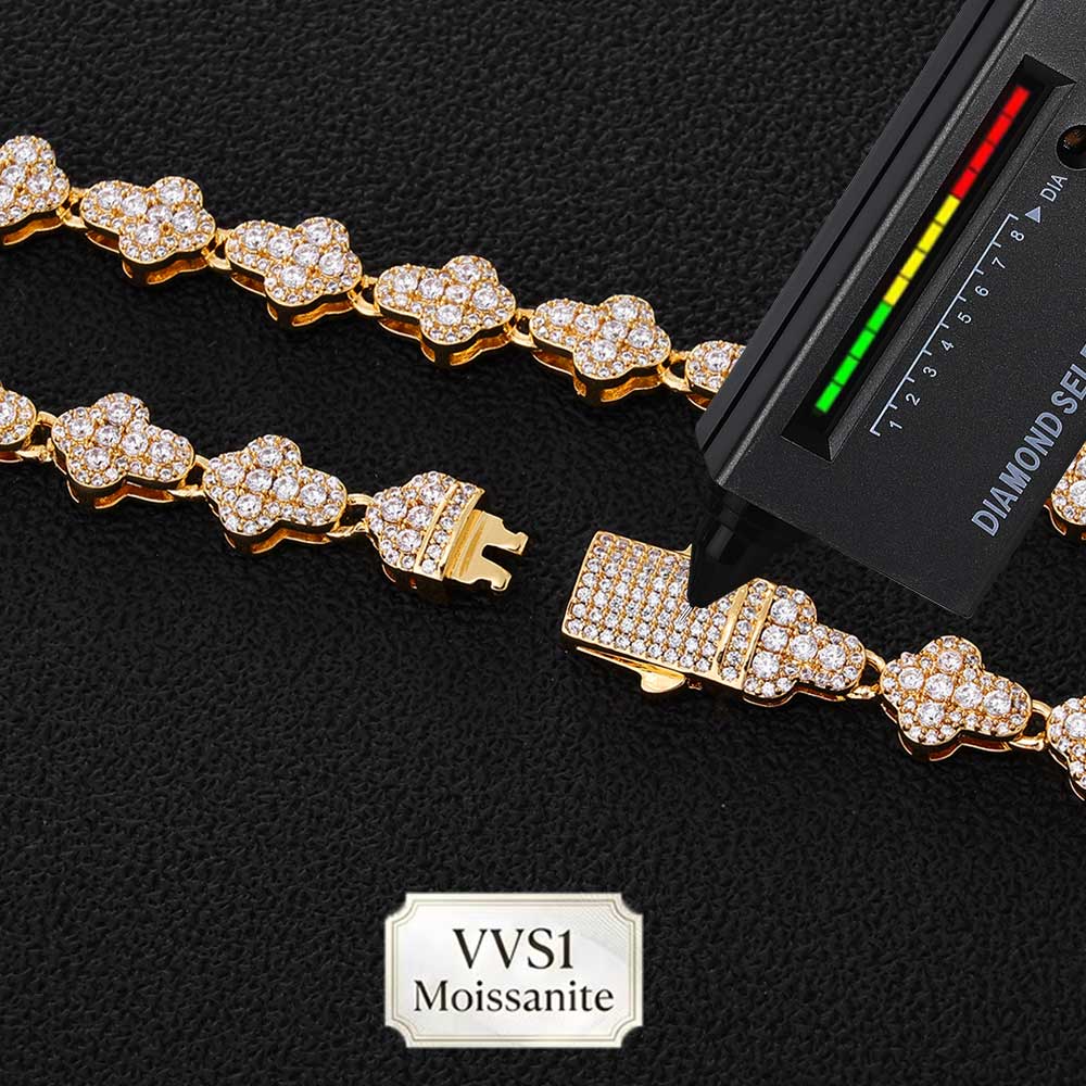 Hip Hop Chain Necklace - Collier tennis Nuoya en laiton/argent 925
