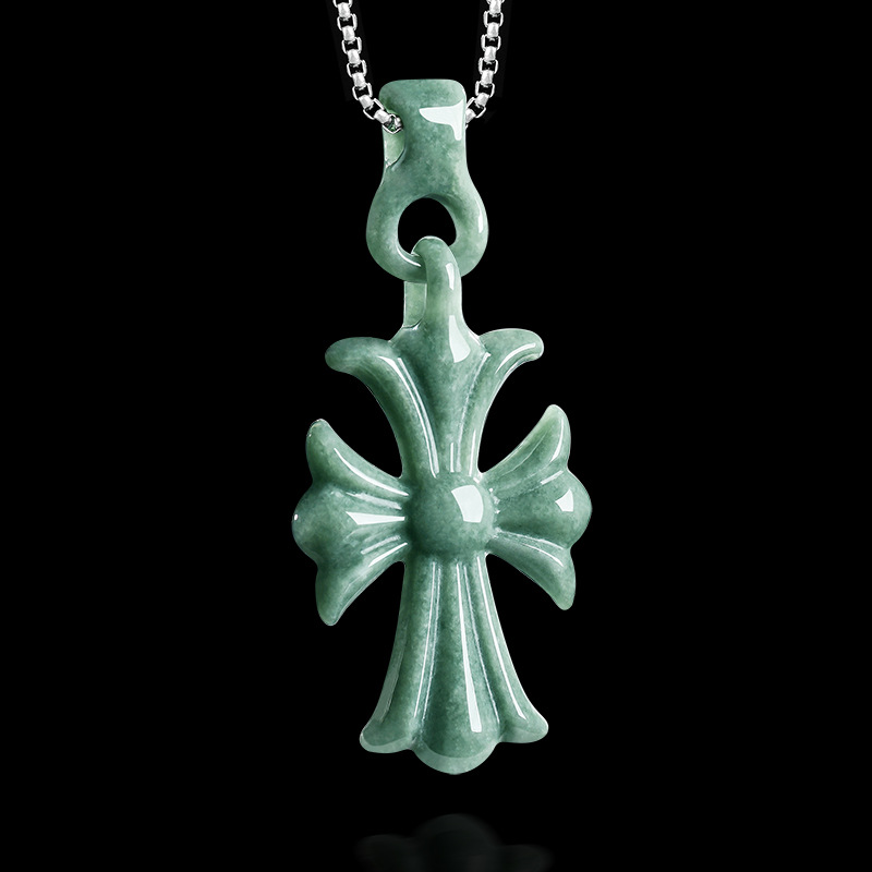 Jewelry & Watches Vitopoulos Reviews - Collier pendentif croix en jadéite birmane