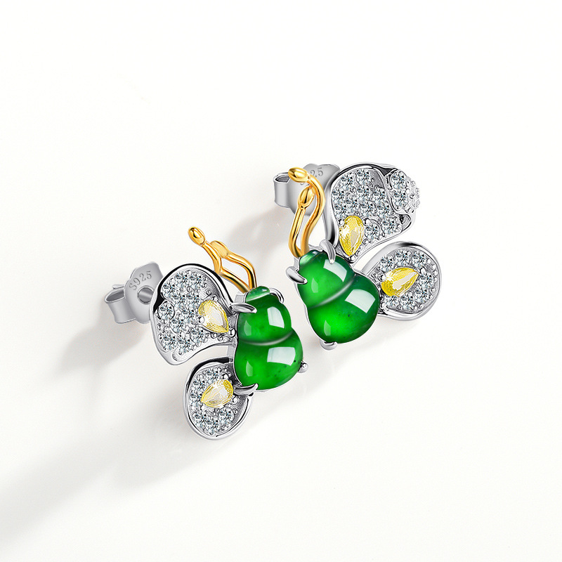 Jewelry & Watches Vitopoulos Reviews - Boucles d'oreilles papillon en jadéite birmane