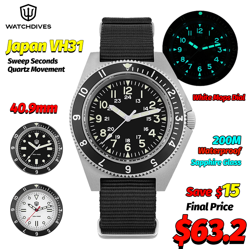 Jewelry Box With Watches - Watchdives WD1972 montre à Quartz saphir