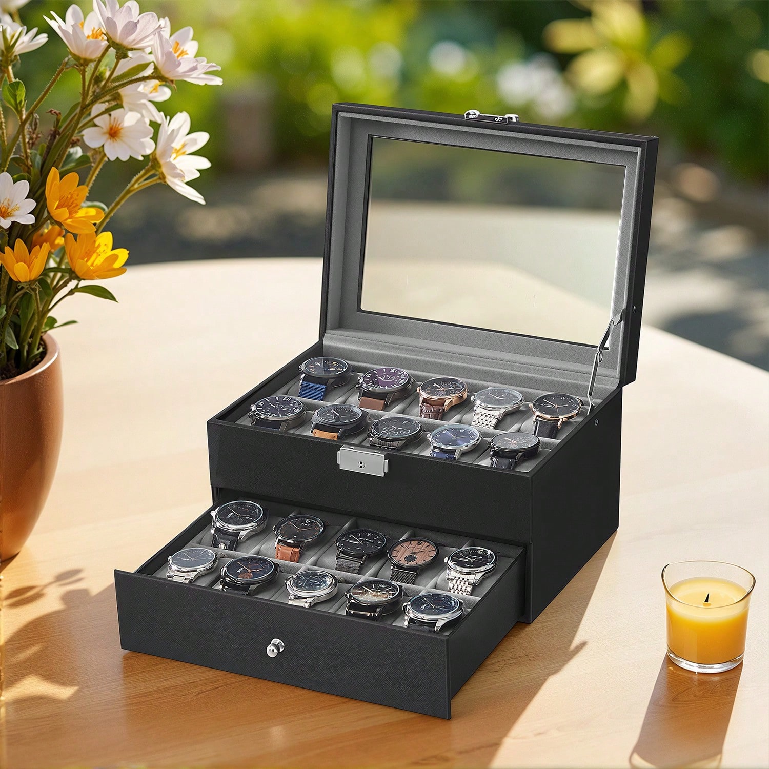 Boîte à montres 20 emplacement - Jewelry Box With Watches avis et prix
