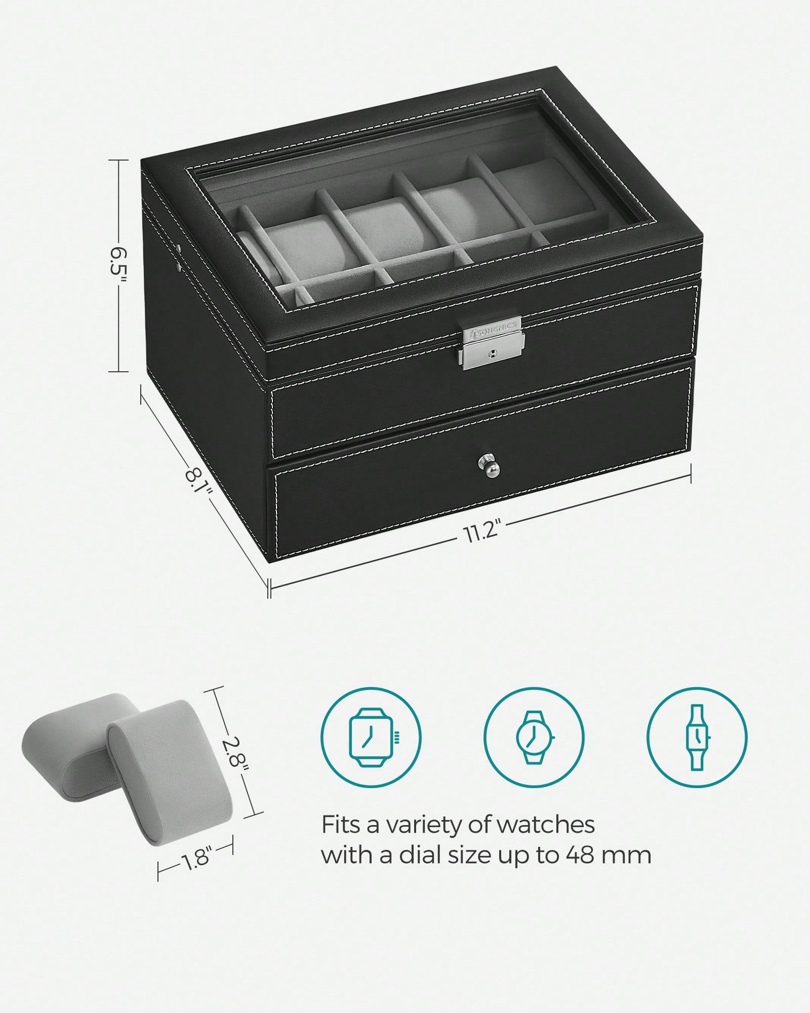 Boîte à montres 20 emplacement - Jewelry Box With Watches avis et prix