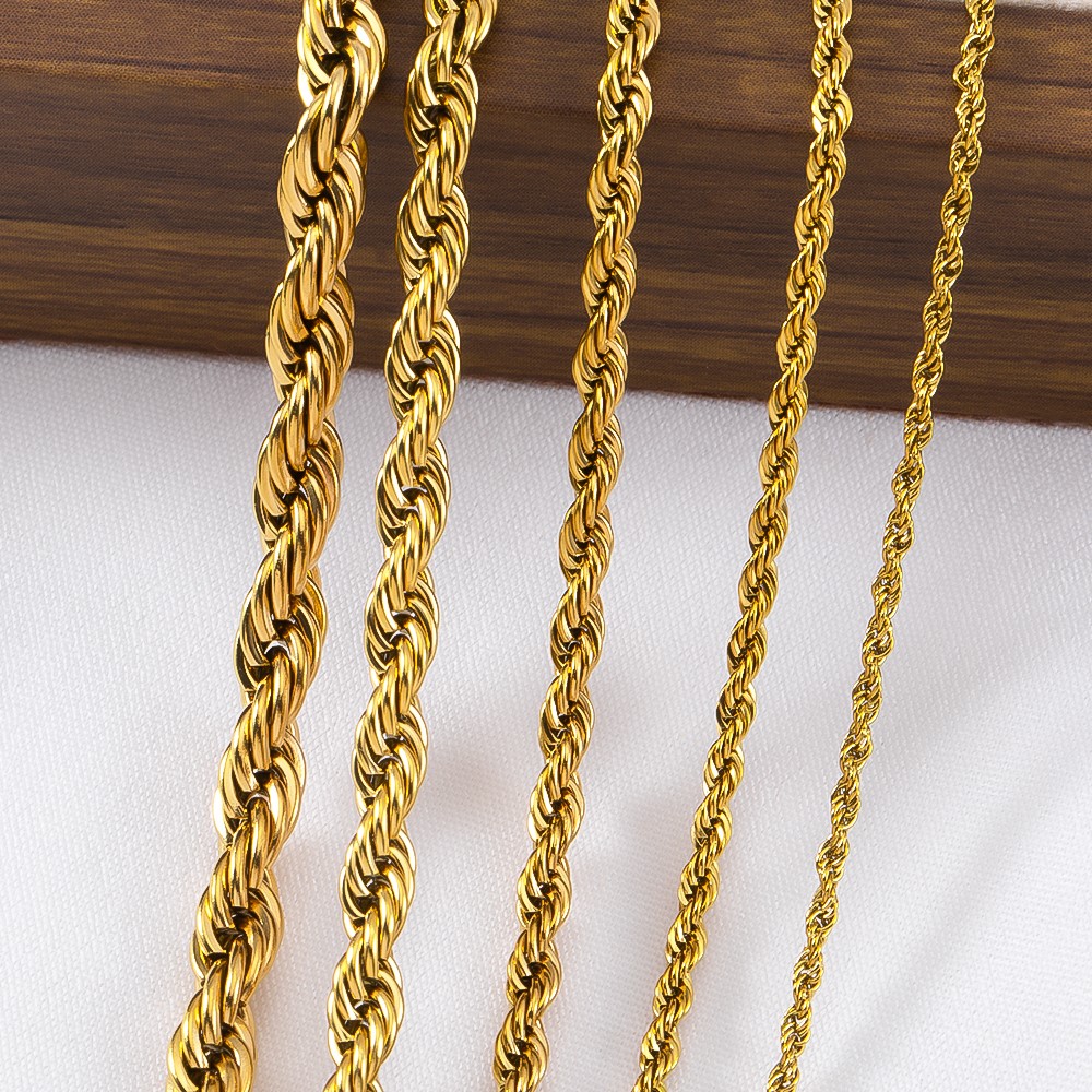 Chaîne torsadée en acier inoxy - Hip Hop Chain Necklace avis et prix