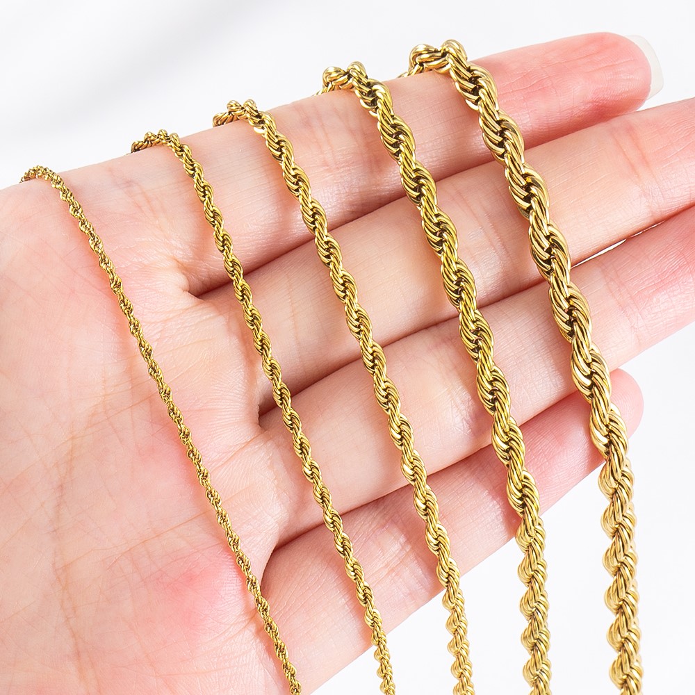 Chaîne torsadée en acier inoxy - Hip Hop Chain Necklace avis et prix