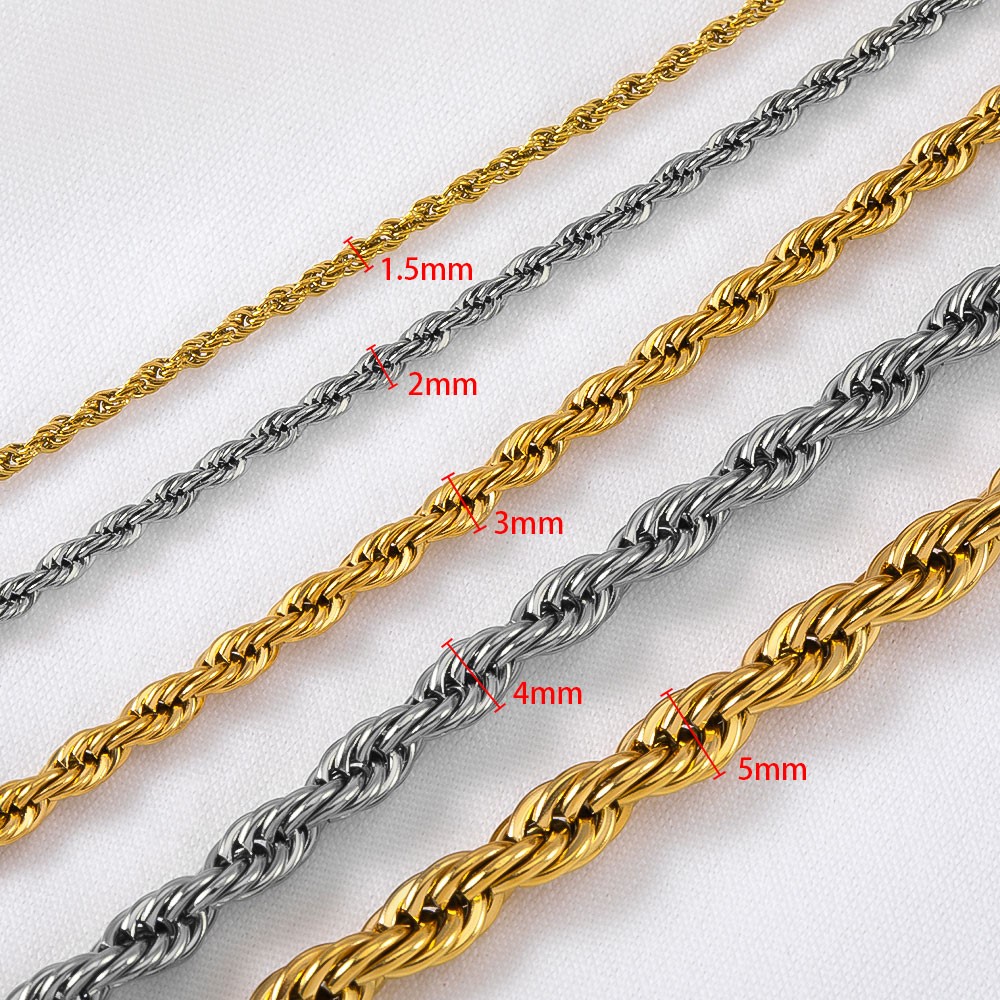 Chaîne torsadée en acier inoxy - Hip Hop Chain Necklace avis et prix