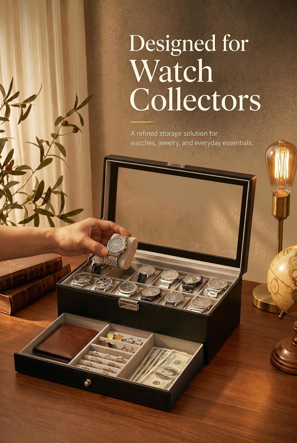Boîte de rangement pour montre - Jewelry Box With Watches avis et prix