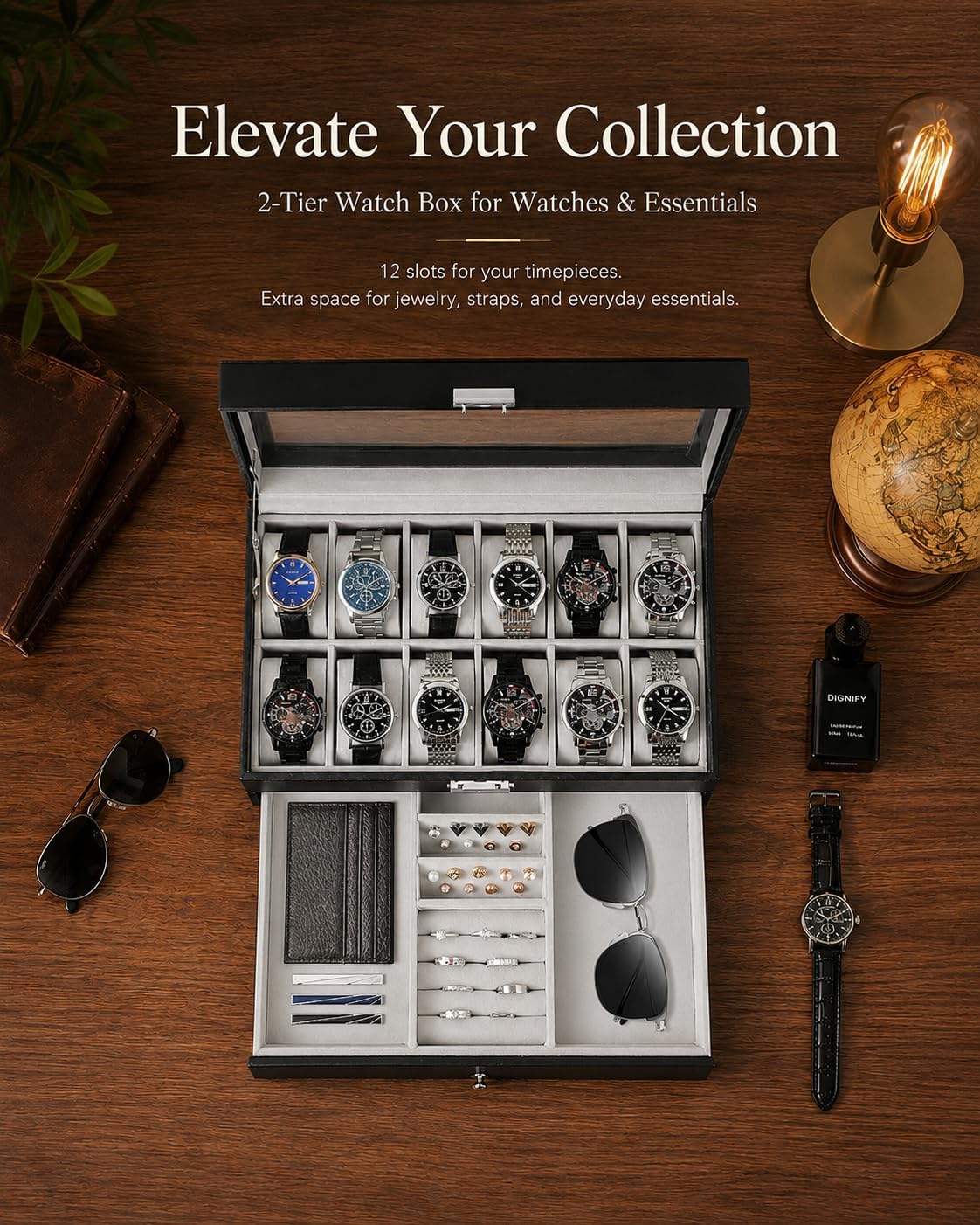 Boîte de rangement pour montre - Jewelry Box With Watches avis et prix
